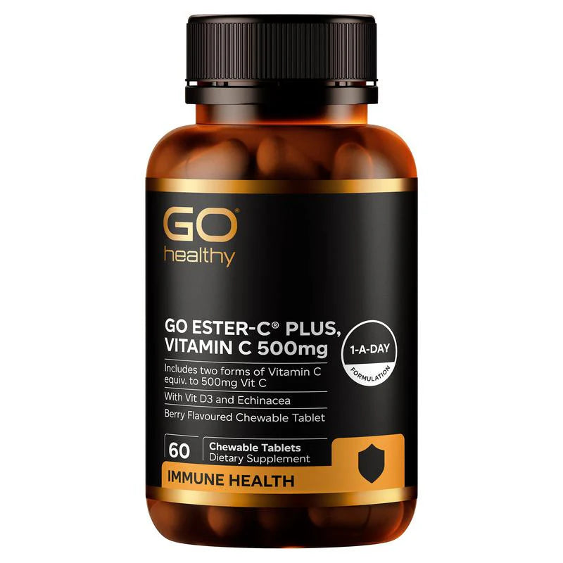 GO Healthy GO Ester-C Plus 500mg Berry Chewable Tablets 60s