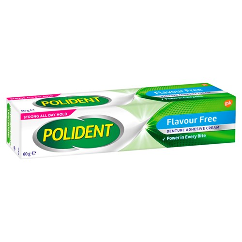 Polident Denture Adhesive Cream Tube Flavour Free 60g