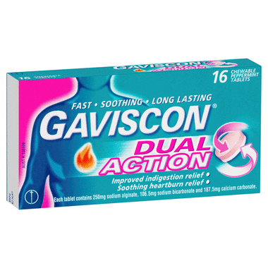 Gaviscon Dual Action Tablets 16 Chewable Tablets