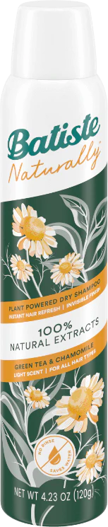 Batiste Dry Shampoo Natural Extracts Green Tea & Chamomile 200ml