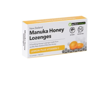 Active Nature Manuka Honey Lozenges Lemon + Vitamin C 16s