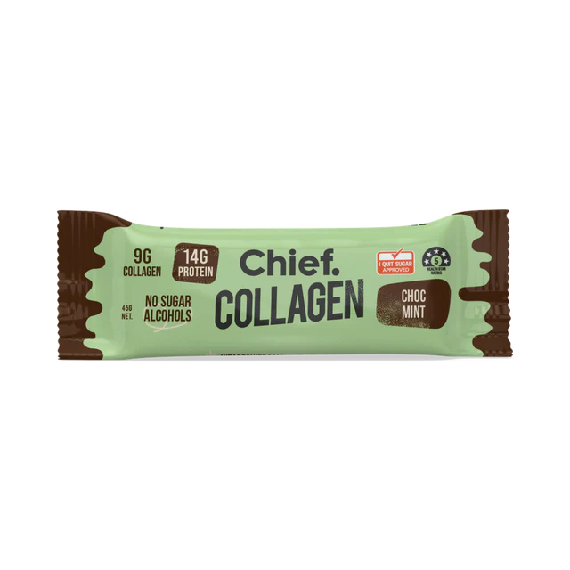 Chief Collagen Protein Choc Mint Bar 45g