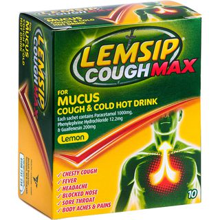 Lemsip CoughMax Mucus Cough and Cold Hot Drink Lemon 10pk