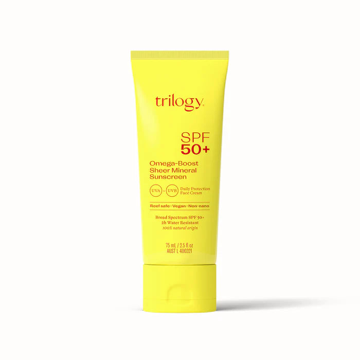 TRILOGY SPF 50+ Omega-Boost Sheer Mineral Sunscreen, 75mL