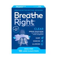 BREATHE RIGHT Nasal Strip Clr Lg 10s