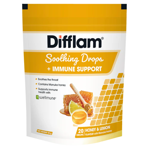 Difflam Soothing Drops + Immune Support - Honey & Lemon