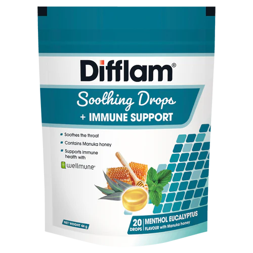 Difflam Soothing Drops + Immune Support - Menthol Eucalyptus