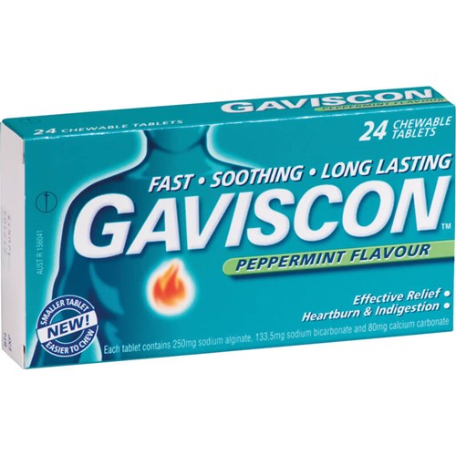 Gaviscon X/Str Peppermint Tablets 24s