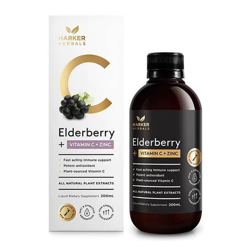 Harker Herbals Elderberry + Vitamin C + Zinc 100ml