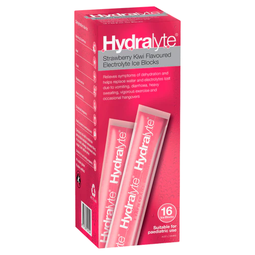 Hydralyte Ice Block Strawberry Kiwi 16s