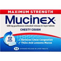 Mucinex Max. Strength 1200mg 14 Tablets