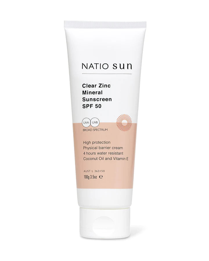 NATIO Clear Zinc Mineral Sunscreen SPF 50 50g