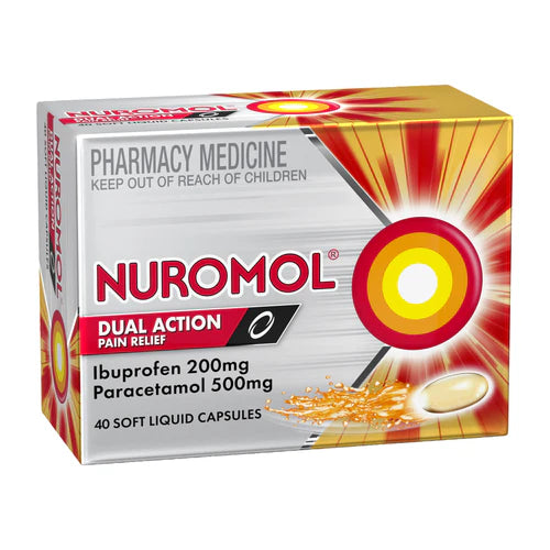 NUROMOL Dual Action Liquid Caps 40s