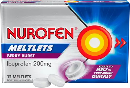 NUROFEN MELTLETS PAIN RELIEF BERRY BURST 12