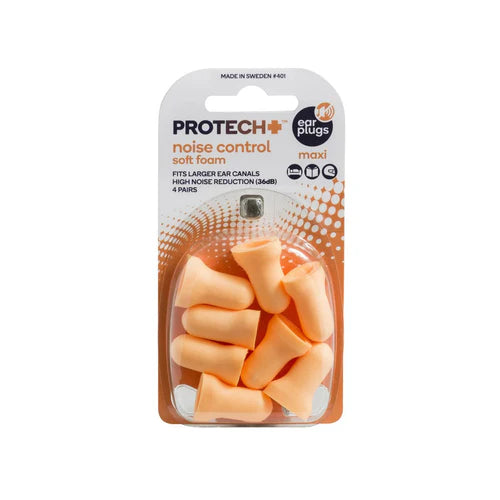 ProTech+ Ear Plugs Noise Control Soft Foam - Maxi 4pr