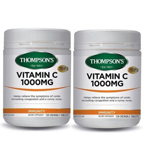 Thompson's Vitamin C 1000mg 150 Chewable Tablets Twin Pack