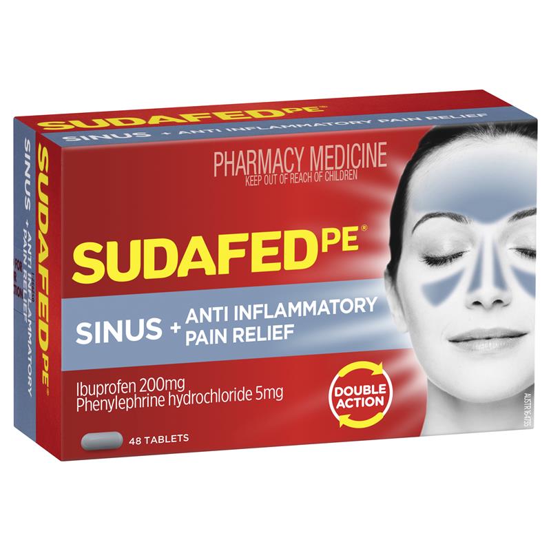 SUDAFED PE Sinus + Pain Relief 48 tablets