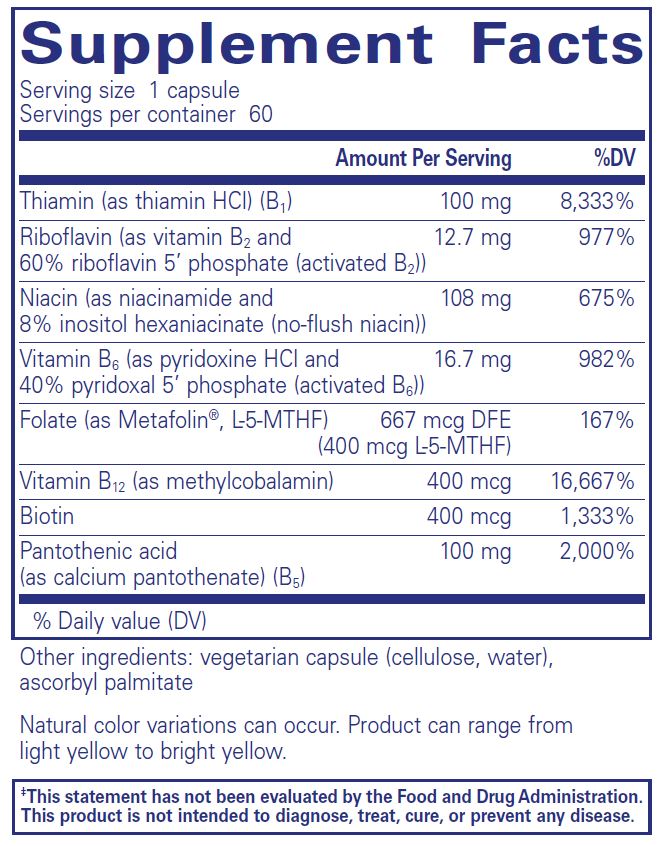 Pure Encapsulations B Complex 60 Capsules – Unichem Greenhithe Pharmacy