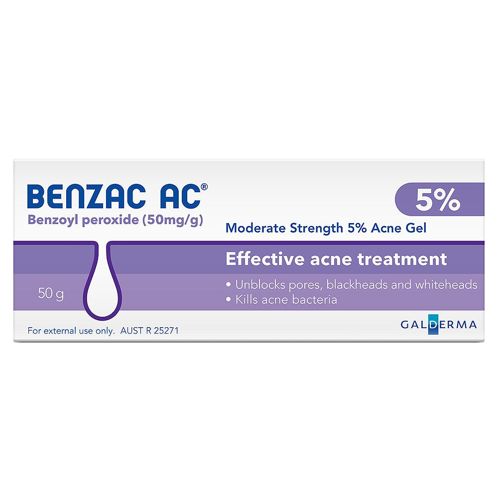 Benzac AC Moderate Strength 5% Acne Gel 50g