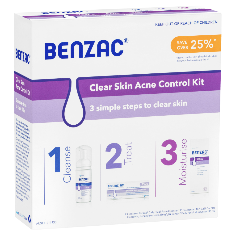 Benzac Clear Acne Kit 4 piece