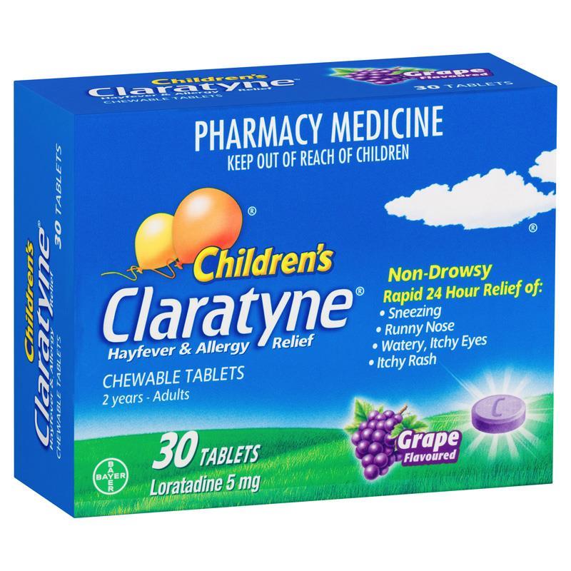 Claratyne Child Chew Grape 30 Tablets