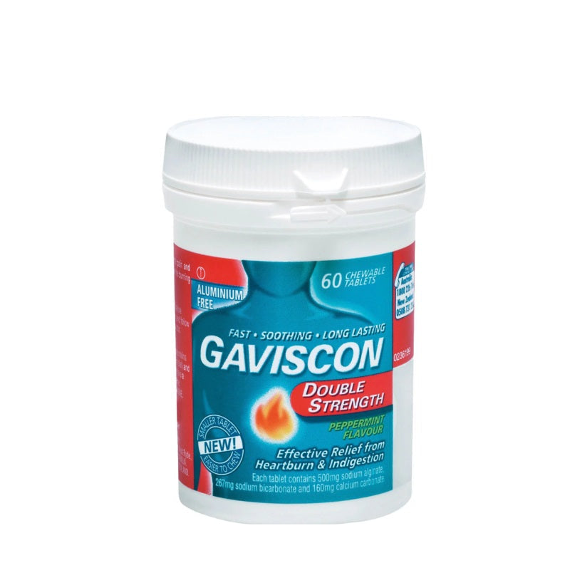 Gaviscon Double Strength Peppermint Chew 60 Tablets