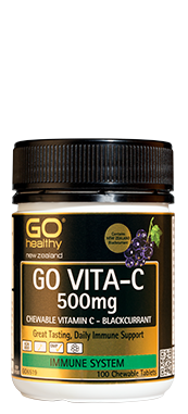 GO Healthy Vita-C 500mg B/Currant 100 Chewable Tablets