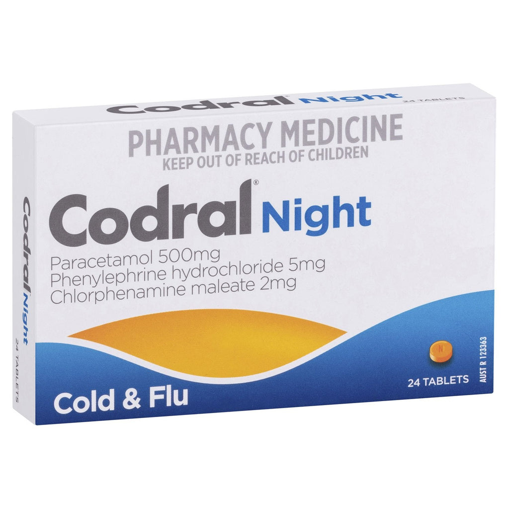 Codral | Cold & Flu Night Tablets | 24 Tablets