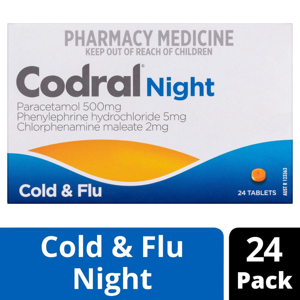 Codral | Cold & Flu Night Tablets | 24 Tablets – Unichem Greenhithe ...