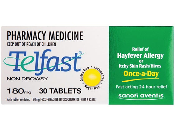 Telfast 180mg 30 Tablets – Unichem Greenhithe Pharmacy